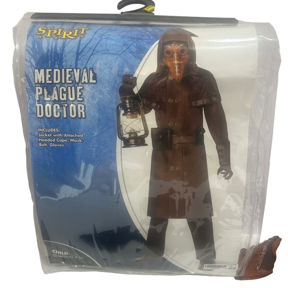 Medieval Plague Doctor Child's Halloween Costume Steampunk Medium 8-10 Spirit